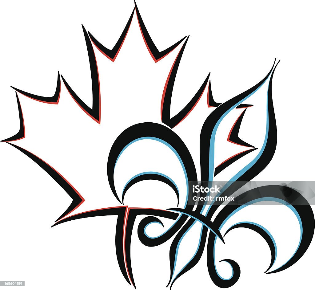 Diseño francés canadiense - arte vectorial de Flor de lirio libre de derechos