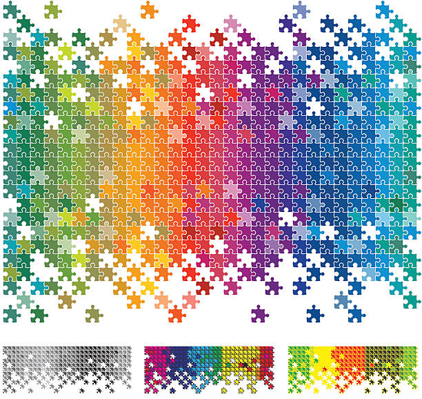 Rainbow Puzzle Constructive Idea puzzle backgrounds stock illustrations