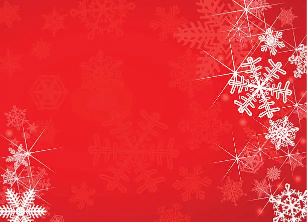 Vector illustration of Red Snowflake Background