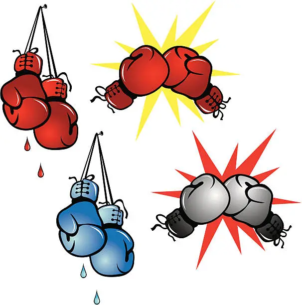 Vector illustration of boxing gloves