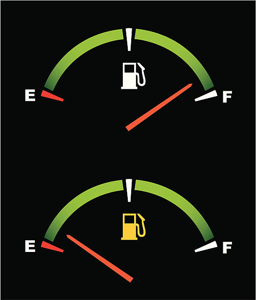 wskaźnik paliwa - gas gauge full empty stock illustrations