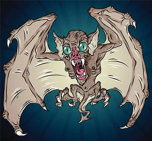 Vector illustration of evil bat