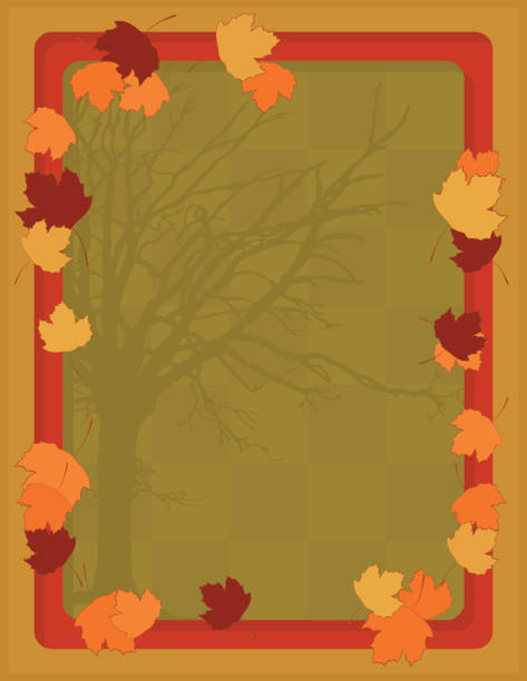 Autumn Frame: Leaves and Tree vector art illustration