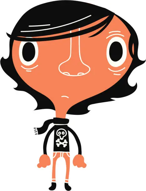 Vector illustration of Emo Kid