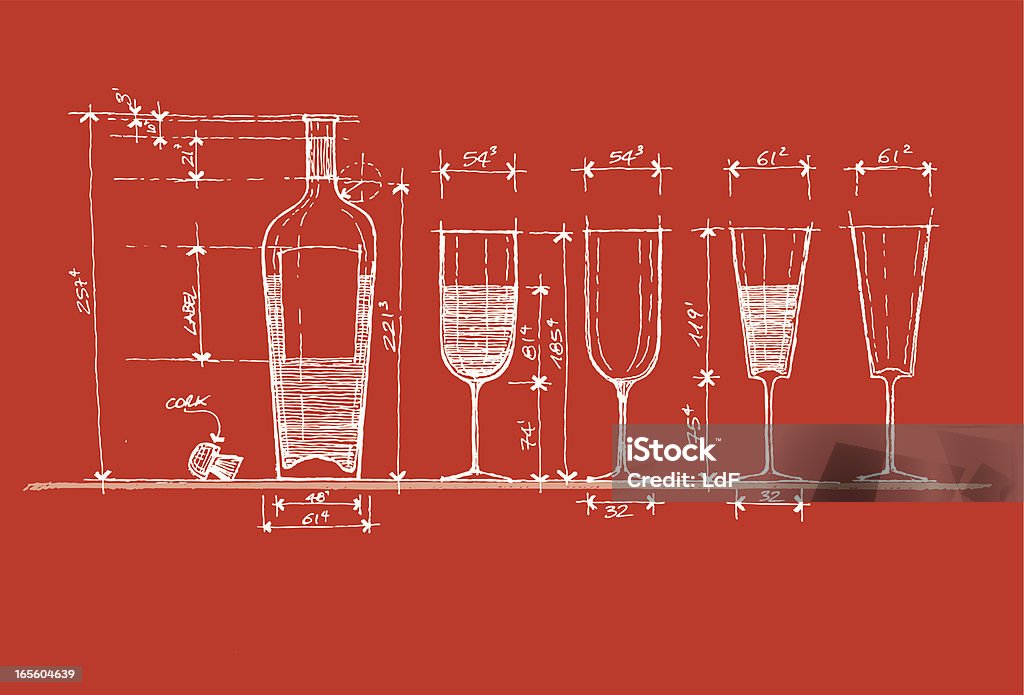 Projekt für einen drink - Lizenzfrei Technische Zeichnung Vektorgrafik