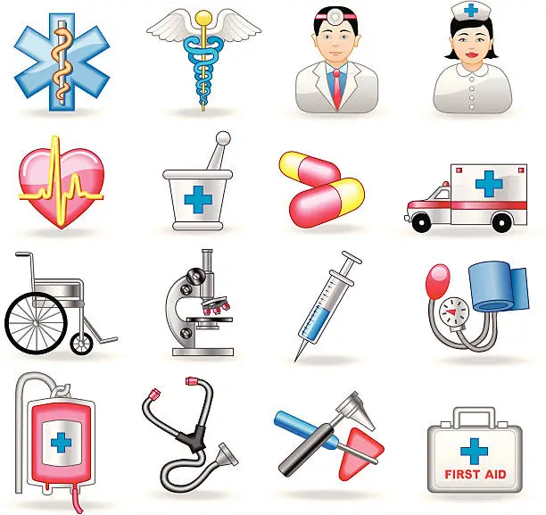 Vector illustration of medical icons