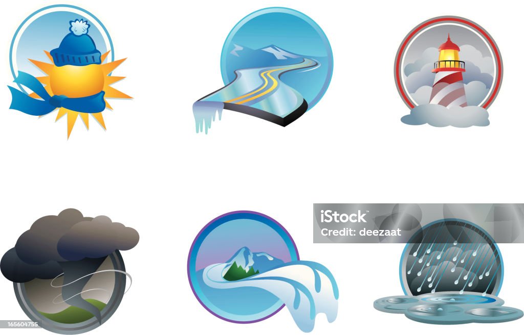 Iconos Weather - arte vectorial de Invierno libre de derechos