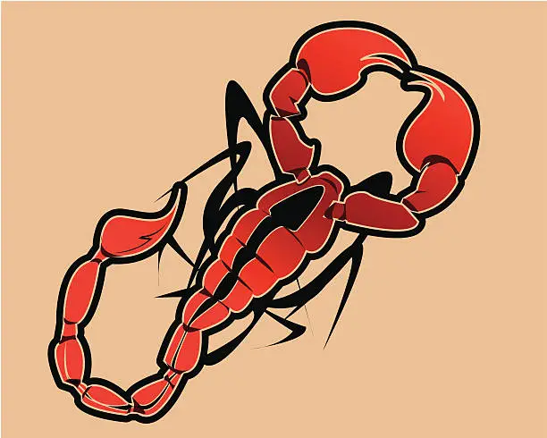 Vector illustration of red scorpion