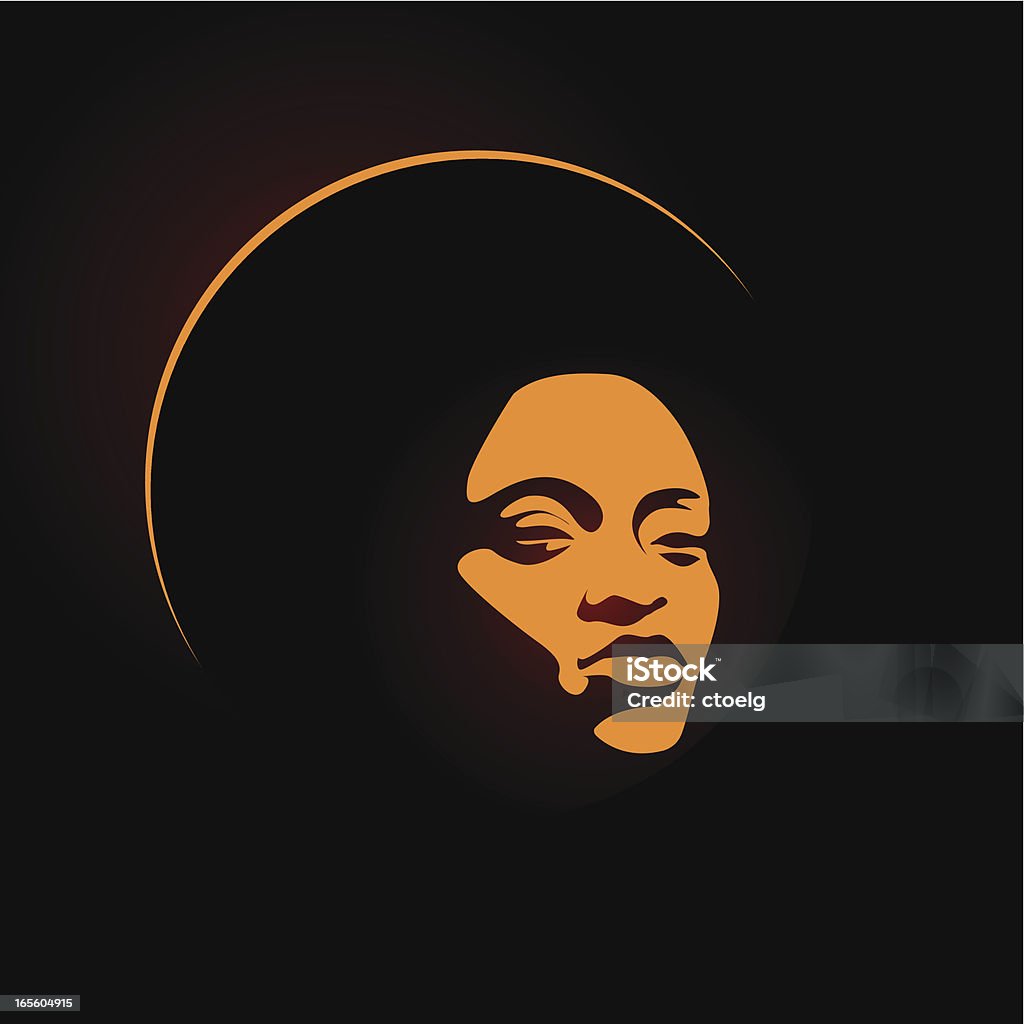 Anima lady arancione - arte vettoriale royalty-free di Afro