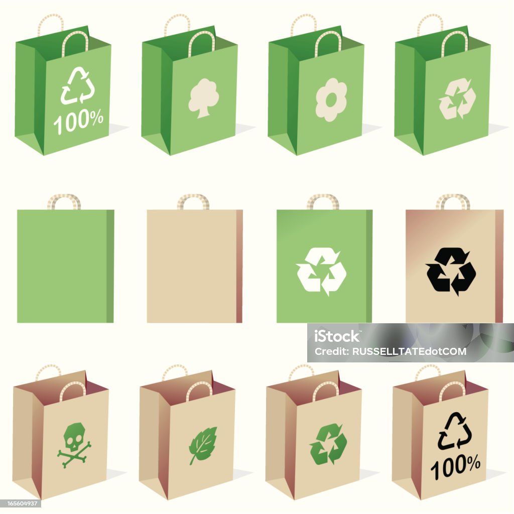 Recycler mixte sacs - clipart vectoriel de Arbre libre de droits