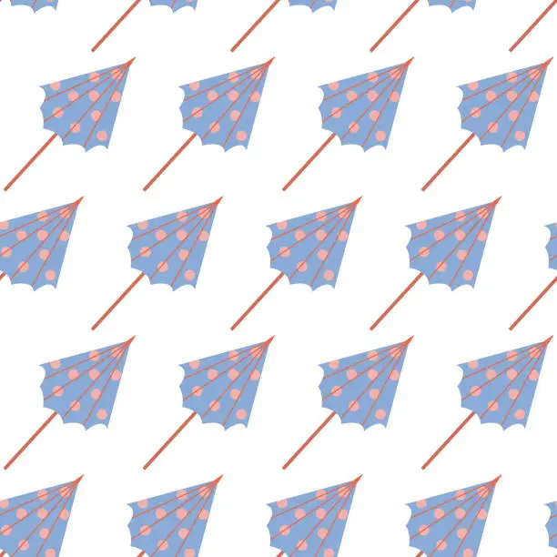 Vector illustration of Seamless pattern with sun umbrellas