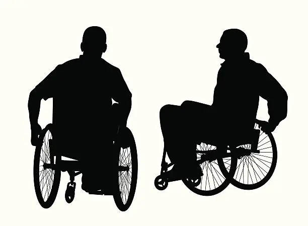 Vector illustration of Active Men in Wheelchairs