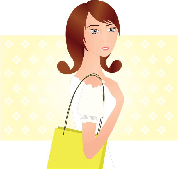 Shopping Girl 2 vector art illustration