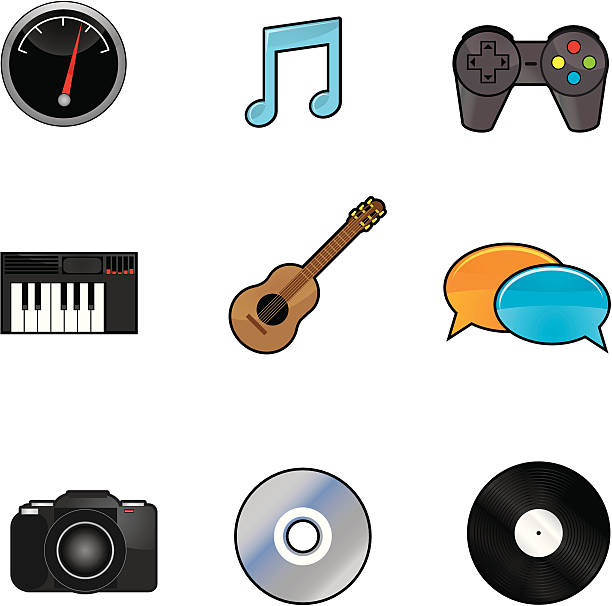 Entertainment Icons vector art illustration