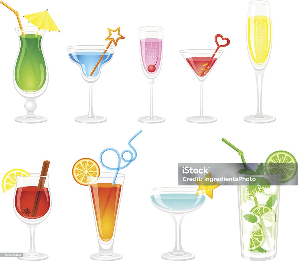 Colección de cócteles - arte vectorial de Aperitivo - Bebida alcohólica libre de derechos