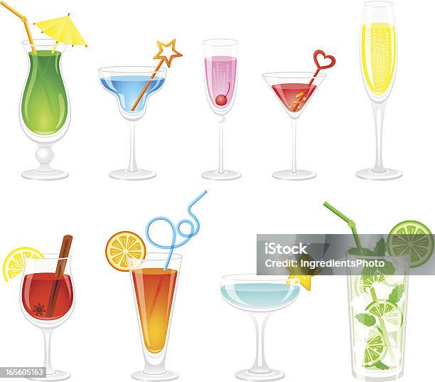 Ilustración de Colección De Cócteles y más Vectores Libres de Derechos de Aperitivo - Bebida alcohólica - Aperitivo - Bebida alcohólica, Cóctel Manhattan, Julep de menta