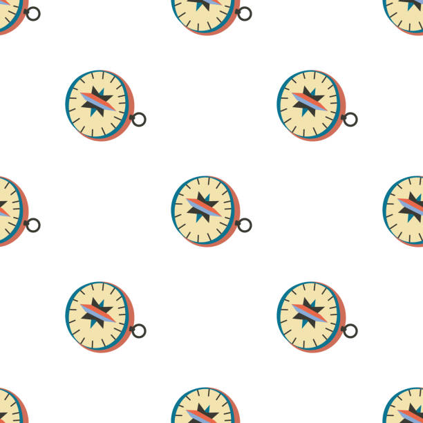 Seamless pattern with compasses Seamless pattern with compasses travel background treasure island map stock illustrations