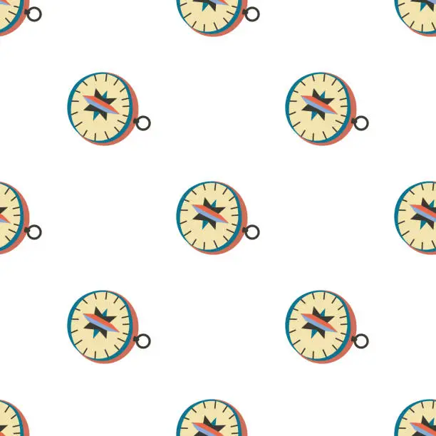 Vector illustration of Seamless pattern with compasses
