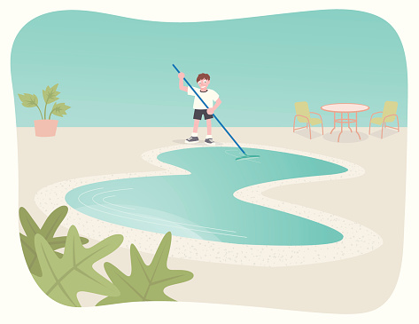 Clean Pool Animation Pool Cleaner Stock Illustration - Download Image Now - Cleaning ...