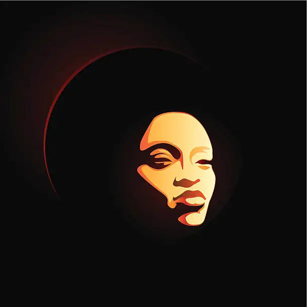 Vector illustration of soul lady afro