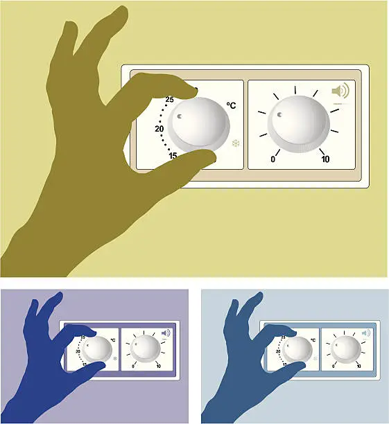 Vector illustration of A shadow hand showing a regulator