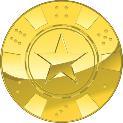 A vector illustration of a gold poker chip.