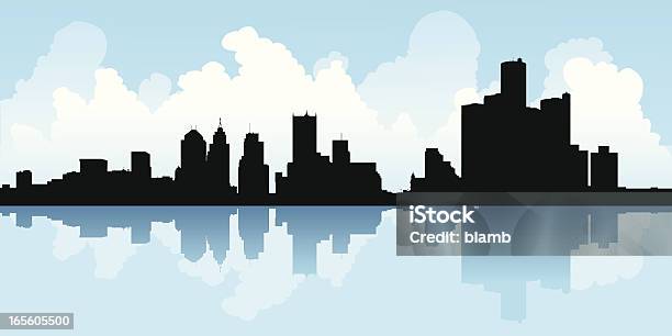 Detroit Michigan Stock Illustration - Download Image Now - Detroit - Michigan, Urban Skyline, Cloud - Sky