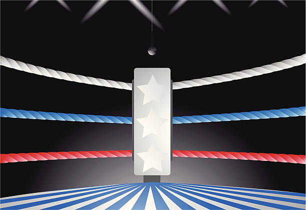 Boxing ring corner vector art illustration