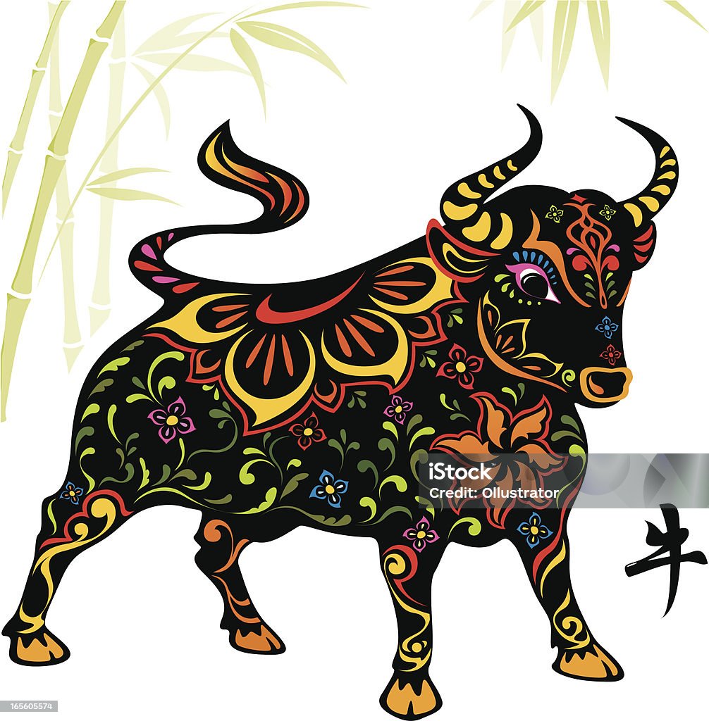 Chinoise boeuf de l'année 2009 - clipart vectoriel de Boeuf sauvage libre de droits