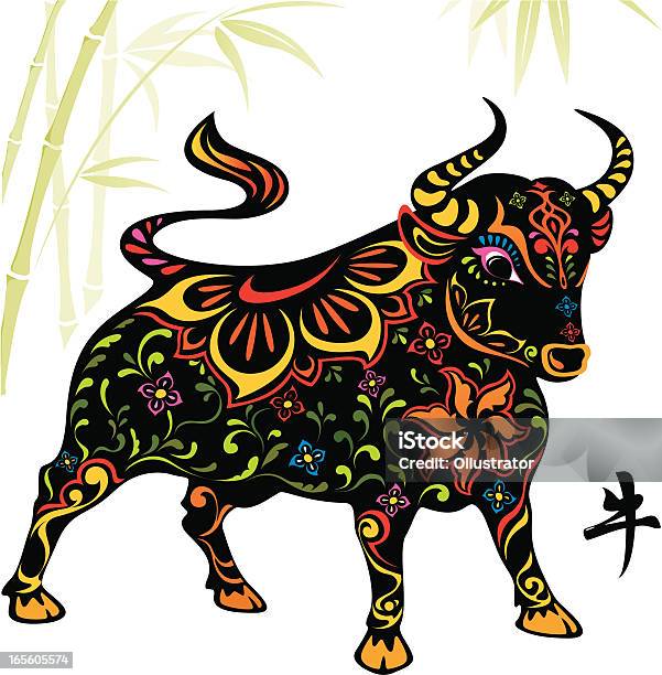 Chinese Year Of The Ox 2009 Stock Illustration - Download Image Now - Astrology Sign, Chinese Culture, Wild Cattle