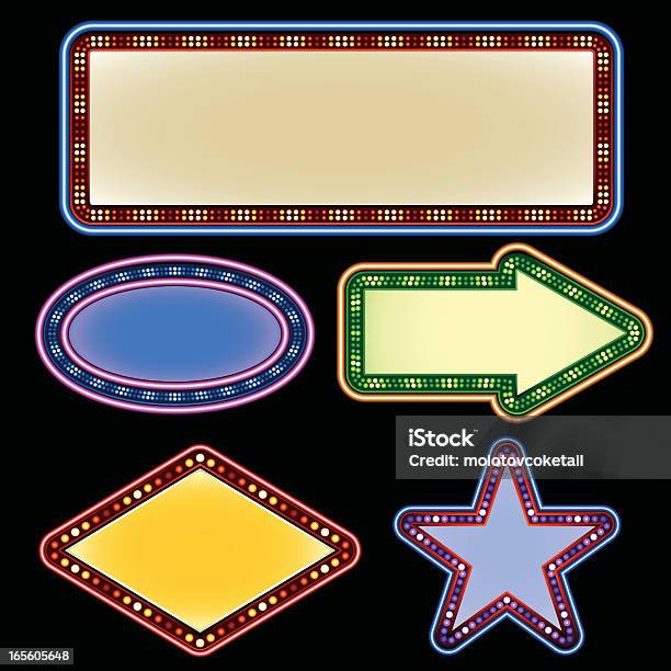 Neon Sign - Immagini vettoriali stock e altre immagini di A forma di stella - A forma di stella, Attrezzatura elettronica, Attrezzatura per illuminazione