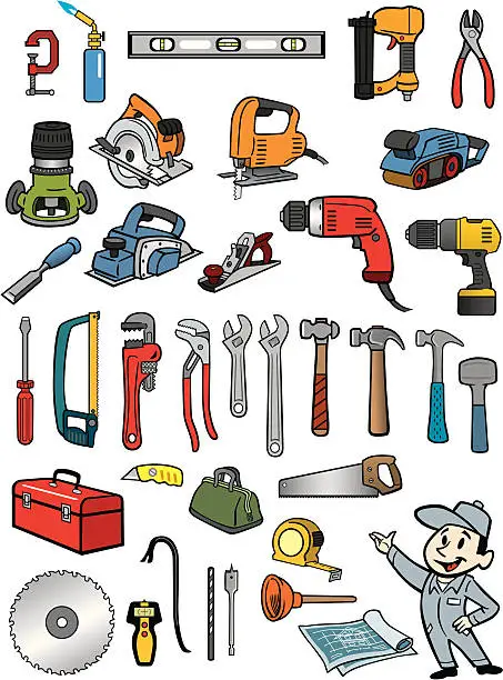 Vector illustration of Tool Set