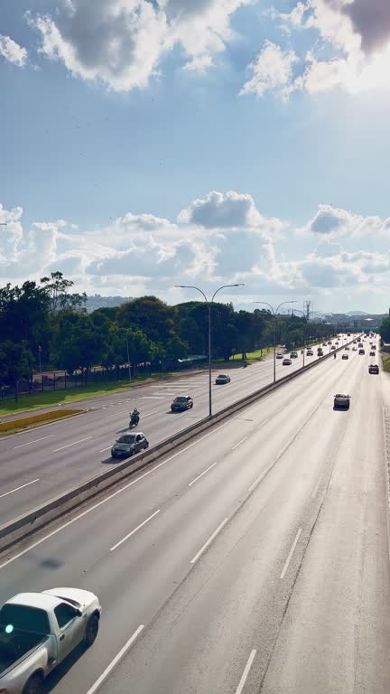 Slow motion aerial view of Francisco Fajardo highway. Caracas, Venezuela