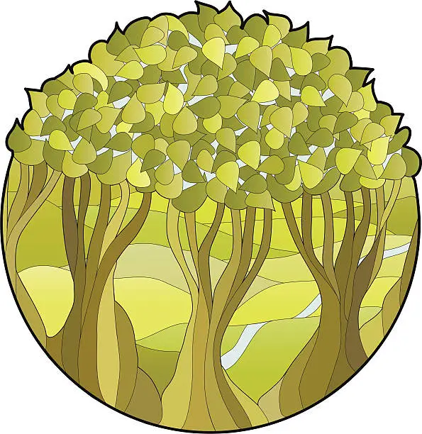 Vector illustration of Tree world