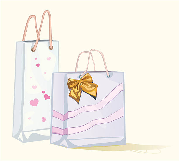 Dos bolsas de compras - ilustración de arte vectorial