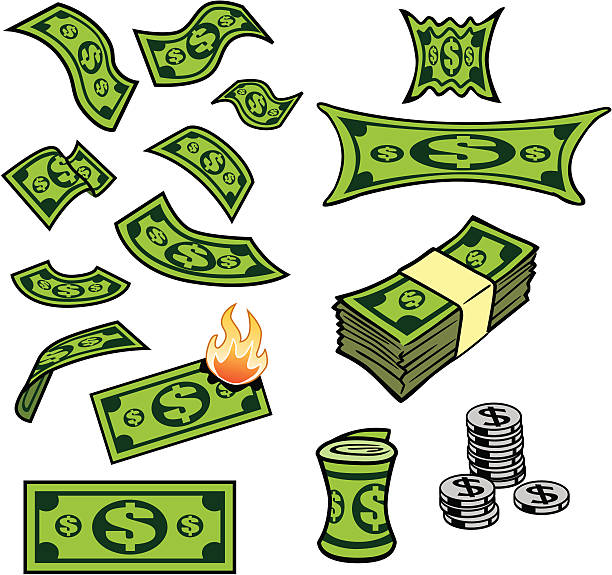 dolary grafika - money roll obrazy stock illustrations