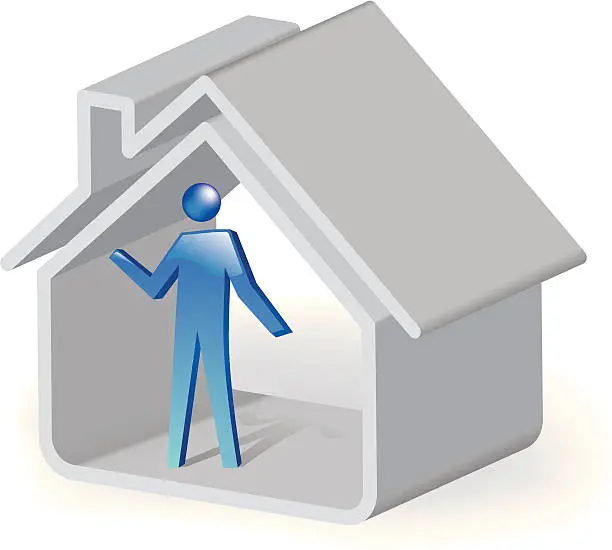 Vector illustration of Man with home