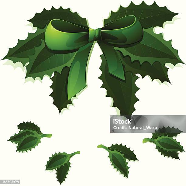 Vert Holly Noeud Vecteurs libres de droits et plus d'images vectorielles de Avent - Avent, Boule de Noël, Couleur verte