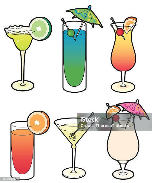 Cocktails - Arte vetorial de stock e mais imagens de Bebida - Bebida, Banda desenhada - Produto Artístico, Cocktail