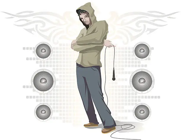 Vector illustration of Rapper Artist