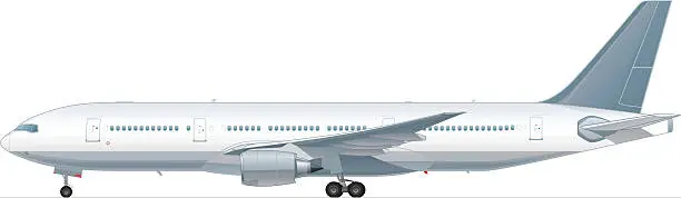 Vector illustration of A white large passenger airplane