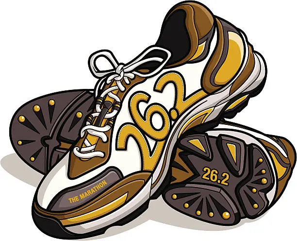 Vector illustration of marathon running shoes