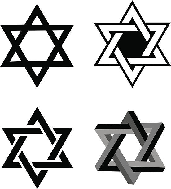 davidstern, judentum religion - davidstern stock-grafiken, -clipart, -cartoons und -symbole