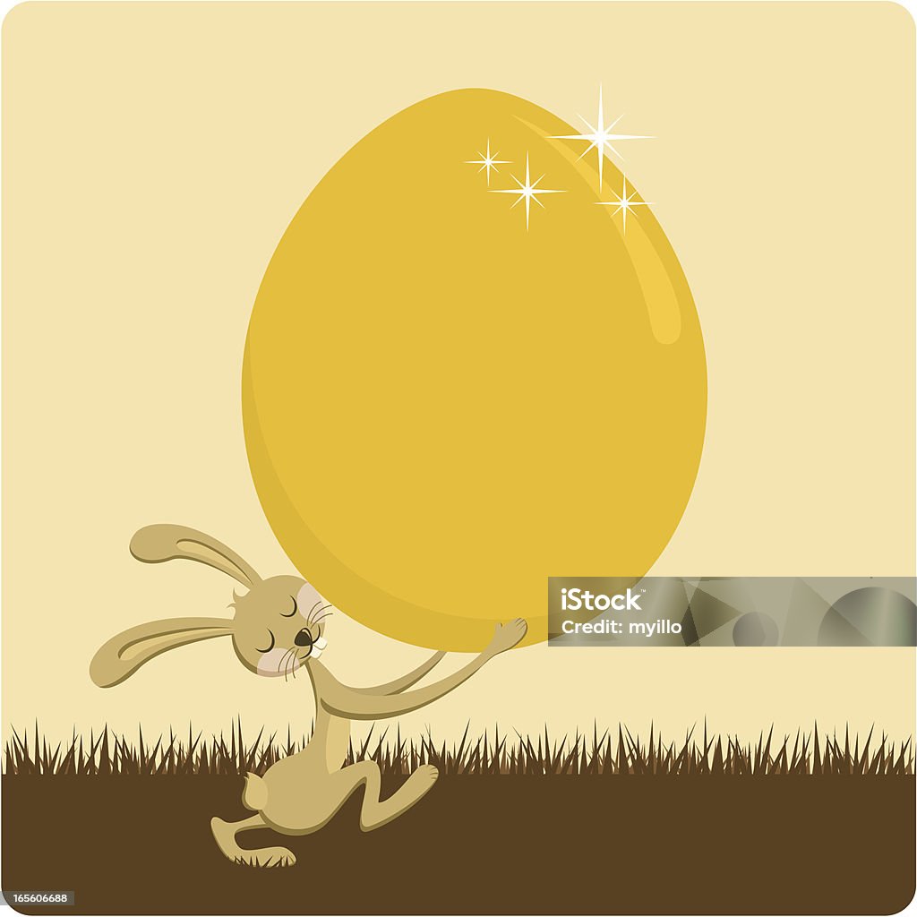 Golden egg Easter rabbit delivering a golden egg.Please see some similar pictures in my lightboxs:    Easter stock vector