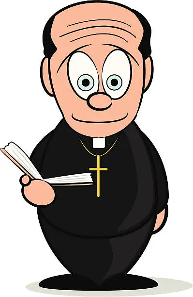 Vector illustration of Priest cartoon