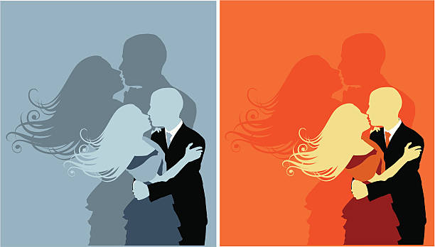 ilustrações de stock, clip art, desenhos animados e ícones de dançarinos de festa - wedding bride wedding reception silhouette