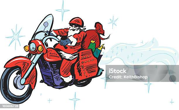 Weihnachtsmann Reiten Motorradweihnachten Stock Vektor Art und mehr Bilder von Motorrad - Motorrad, Weihnachtsmann, Bildhintergrund
