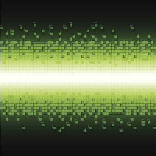пикселей фоне - techno cyborg pixelated sound wave stock illustrations