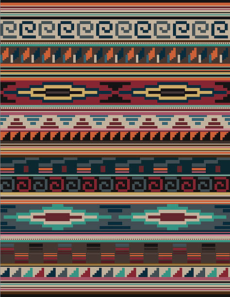 illustrazioni stock, clip art, cartoni animati e icone di tendenza di nativo americano, aztec, mian motivo, tappeto grossi - rug