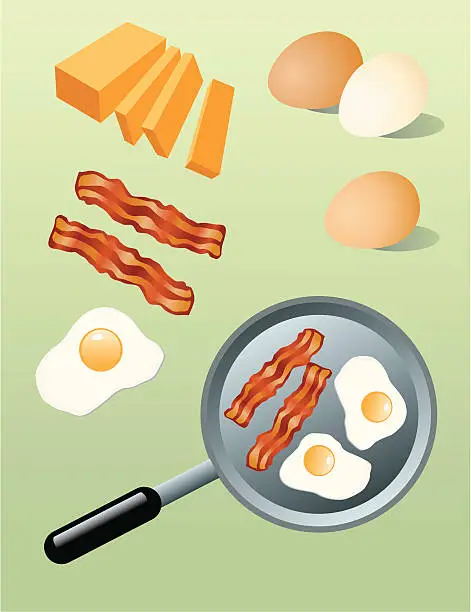 Vector illustration of Breakfast Food Vector